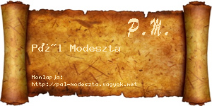 Pál Modeszta névjegykártya